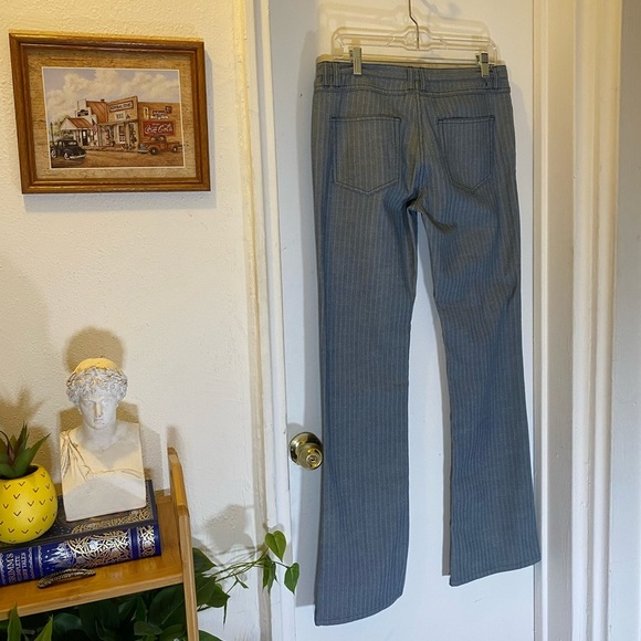 90s VTG Club Monaco Blue/Grey Herringbone Bootcut Mid-Rise Jeans Size 8 TALL - Picture 6 of 7